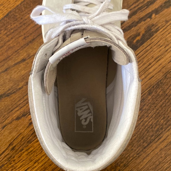 Used Size 12 mens Vans Pig Suede Off-White - Picture 4 of 5